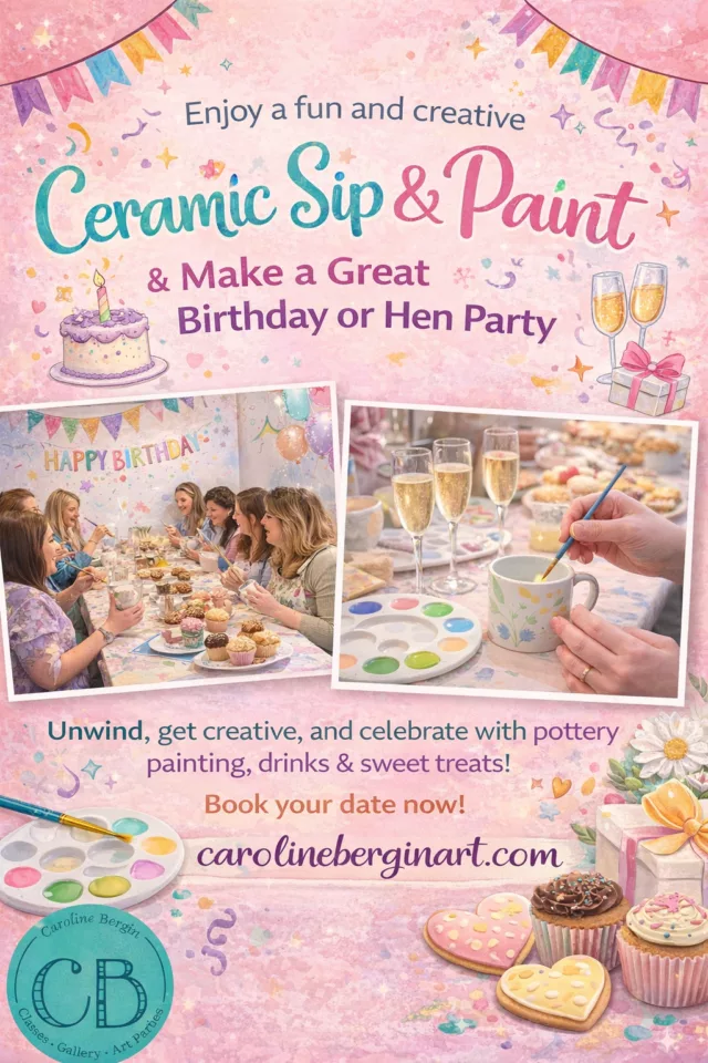 Vopsea ceramică și băutură pentru găină sau ziua de naștere