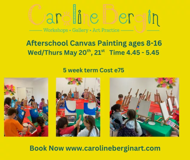 Afterschool Canvas Painting Ages 7-16 May 21st  5 weeks Thursday Time 4.45-5.45
