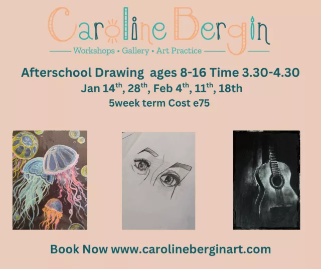 Afterschool Drawing 5 week class ages 8-16 Jan 2026 Time 3.30-4.30