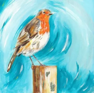 Caroline Bergin Art robin bird Gorey Art Blog