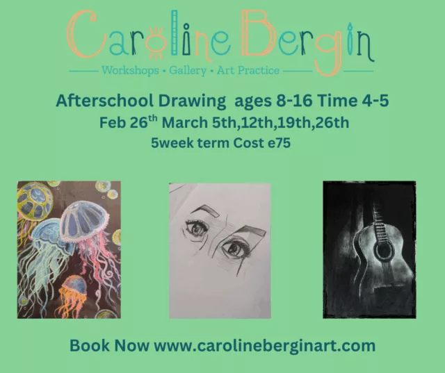 Afterschool Drawing 5 week class ages 8-16 Feb 2026 Time 4-5 Thursday