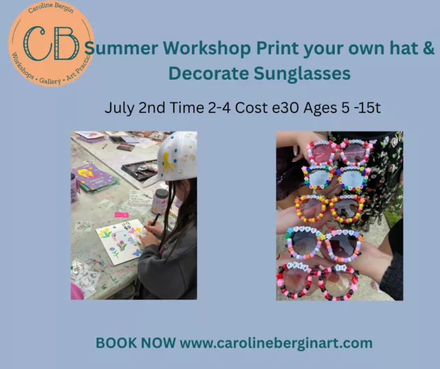 Summer Workshop Print a Hat & Decorate Sunglasses Time 2-4