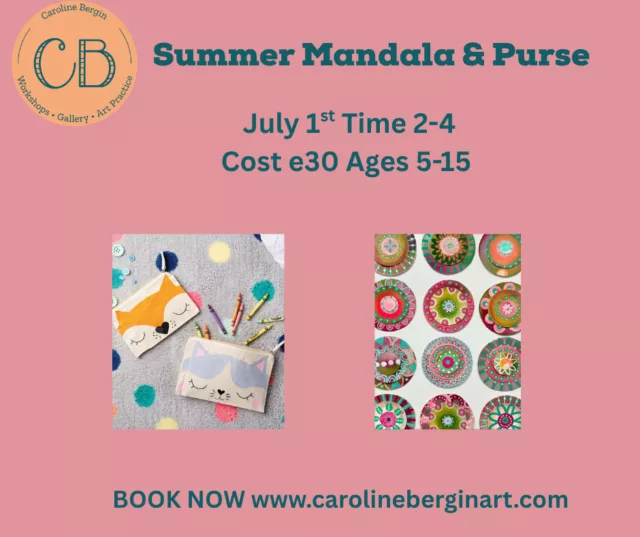 Summer Make a Mandala & Print a Purse Workshop July 1st